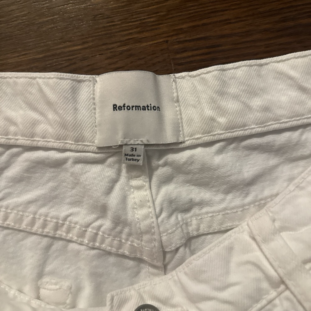 Reformation White Boyfriend Jeans